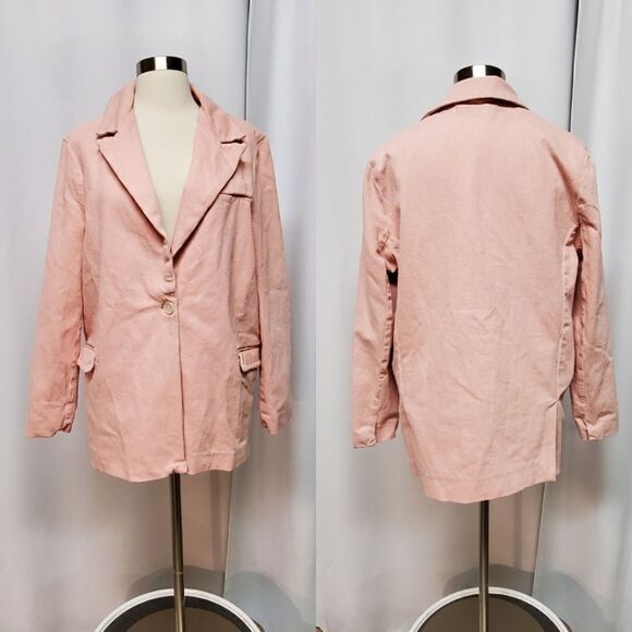 Levi's Made and Crafted Pink Organic Cotton Denim Jean Blazer Jacket Woman's Md - Picture 2 of 8